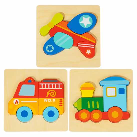 Wooden 3 Piece Vehicle Puzzle Wooden 3 Piece Vehicle Puzzle