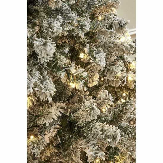 Snowflocked Pre Lit Green Christmas Tree  Коледна украса