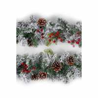 Snow Flocked Berry And Cone Garland