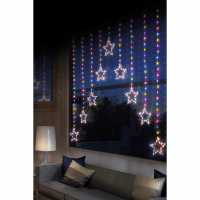 Wire Star Curtain With Rainbow Led Lights  Коледна украса