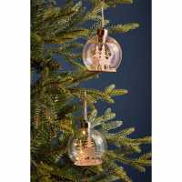Of 2 Glass Hanging Decorations  Коледна украса