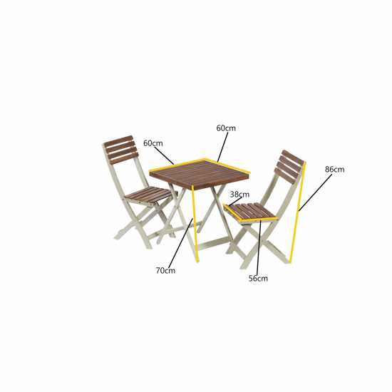 2 Tone Square Burley Bistro Set - Forest White  Лагерни маси и столове