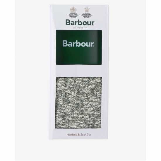 Barbour Hip Flask And Sock Gift Set  
