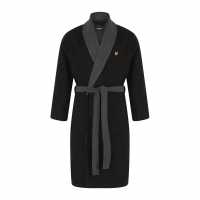 Lyle And Scott Contrast Trim Towel Dressing Gown Черно/Сиво Lyle And Scott Contrast Trim Towel Dressing Gown Черно/Сиво