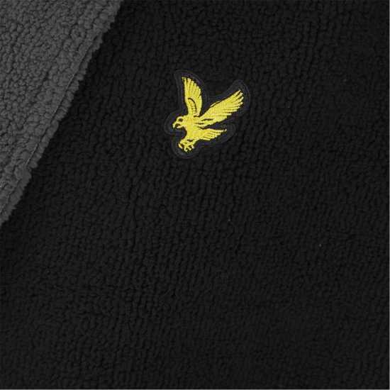 Lyle And Scott Contrast Trim Towel Dressing Gown Черно/Сиво 