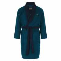Lyle And Scott Contrast Trim Towel Dressing Gown Синьо/Проц Lyle And Scott Contrast Trim Towel Dressing Gown Синьо/Проц