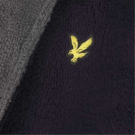 Lyle And Scott Contrast Trim Towel Dressing Gown Пикоат/Сиво 