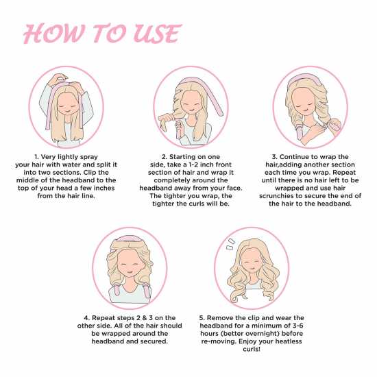 Аксесоари за коса Linea Heatless Hair Curlers Розово Linea Heatless Hair Curlers Розово Аксесоари за коса