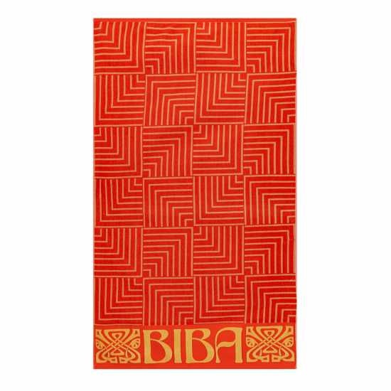 Biba Geometric Beach Towel Orange Хавлиени кърпи