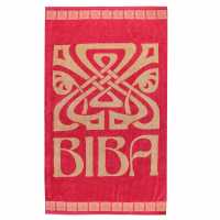 Biba Logo Beach Towel Logo Coral Хавлиени кърпи