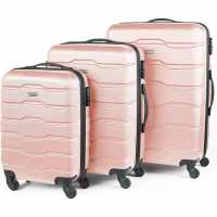 Vonhaus 3Pcs Teal Abs Luggage Set Pink Куфари и багаж