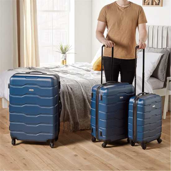 Vonhaus 3Pcs Teal Abs Luggage Set Navy Куфари и багаж