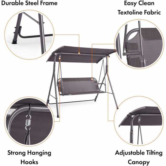Vonhaus Swing Seat With Canopy  Лагерни маси и столове