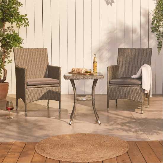 Vonhaus Rattan Bistro Set – Patio Table And Chairs  Лагерни маси и столове
