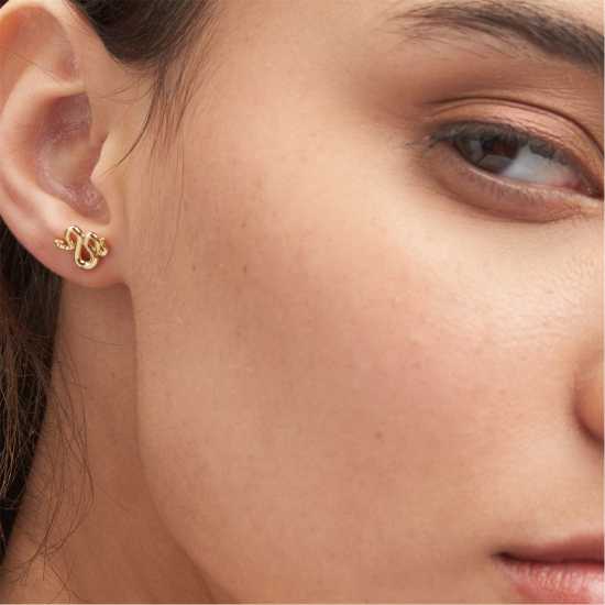 All We Are Women's Snake Stud Earrings Злато/Метал 
