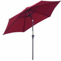 Outsunny 2.7M Garden Parasol With Tilt And Crank Red Градина
