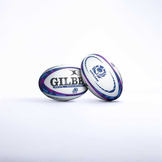 Gilbert Replica Rugby Ball Бяло/Синьо/Лилаво 