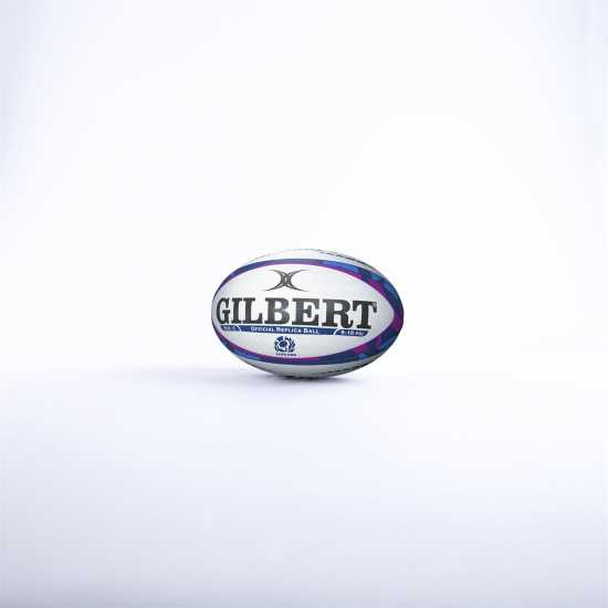 Gilbert Replica Rugby Ball Бяло/Синьо/Лилаво 