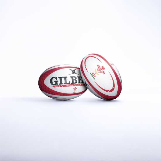 Gilbert Replica Rugby Ball Бял/Червен 