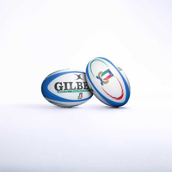 Gilbert Replica Rugby Ball Бяло/Синьо 