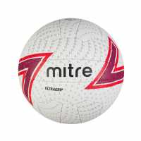 Mitre Ultragrip Match Netball White/Red Нетбол