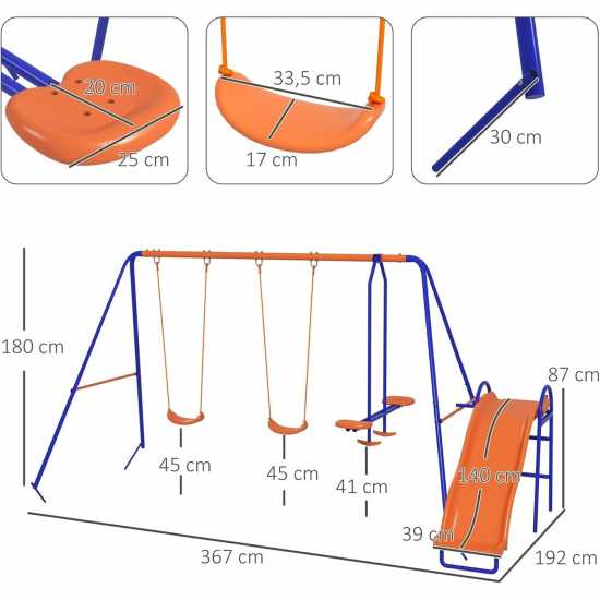 Outsunny Four-In-One Metal Garden Swing Set  Градина