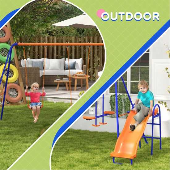 Outsunny Four-In-One Metal Garden Swing Set  Градина