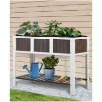Outsunny Wooden 2 Tier Planter