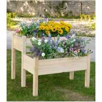 Outsunny 2-Piece Solid Fir Wood Plant Raised Bed  Градина