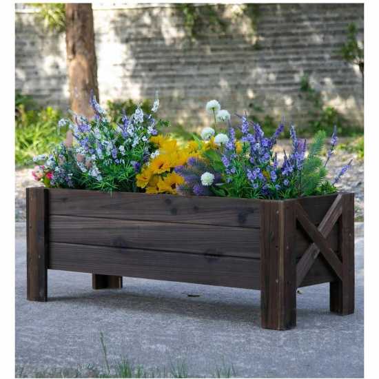 Outsunny Wooden Garden Raised Bed Planter  - Градина