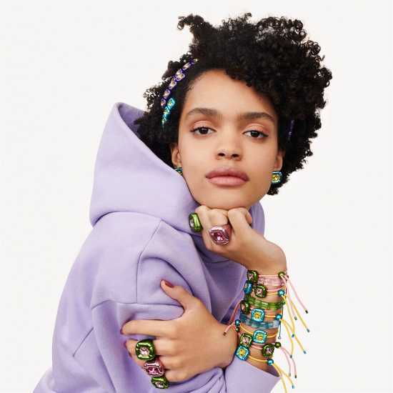 Swarovski Dulcis Bracelet, Cushion Cut, Green  Бижутерия