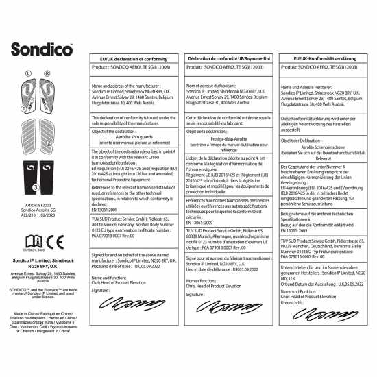 Футболни аксесоари Sondico Протектори За Пищял Aerolite High-Performance Shin Guards Черно Sondico Протектори За Пищял Aerolite High-Performance Shin Guards Черно Футболни аксесоари