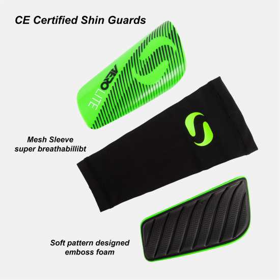 Sondico Протектори За Пищял Aerolite High-Performance Shin Guards Green/Black Футболни аксесоари