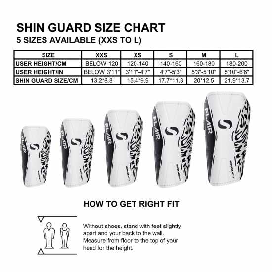 Sondico Протектори За Пищял Flair Slip Shin Guards Бяло/Черно Футболни аксесоари