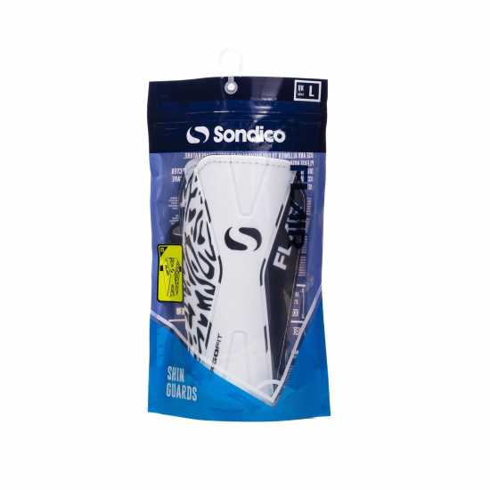 Sondico Протектори За Пищял Flair Slip Shin Guards Бяло/Черно Футболни аксесоари