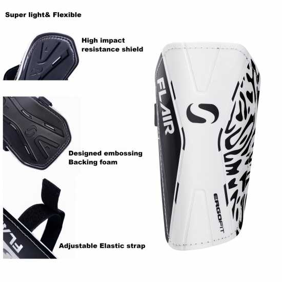 Sondico Протектори За Пищял Flair Slip Shin Guards Бяло/Черно Футболни аксесоари