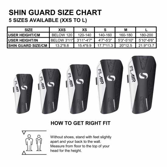 Sondico Протектори За Пищял Flair Slip Shin Guards Черно/Бяло Футболни аксесоари