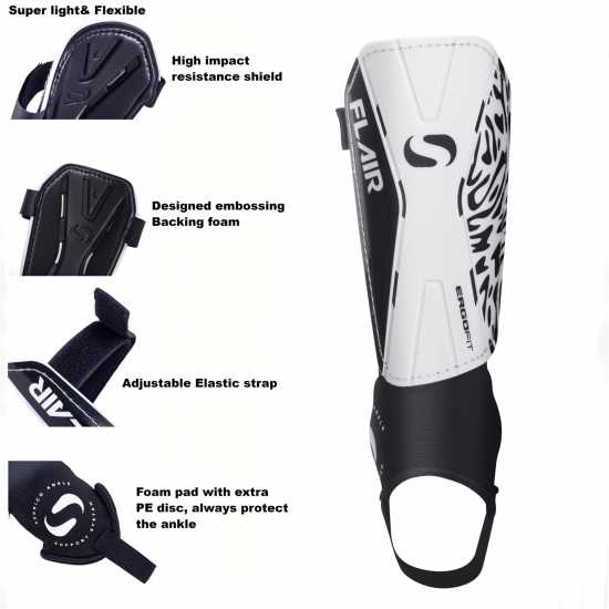 Sondico Flair Ankle Shinguards Бяло/Черно 