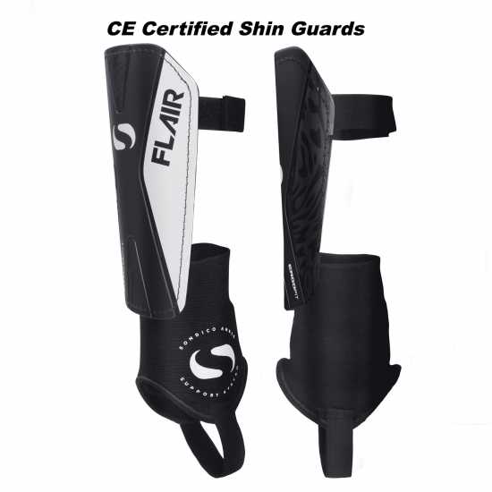Sondico Flair Ankle Shinguards Черно/Бяло 