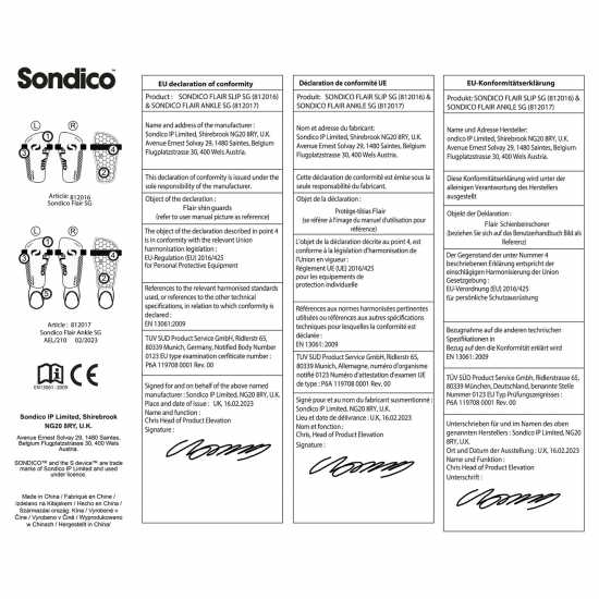 Sondico Ankle Comfort Shinguards Черно/Бяло Футболни аксесоари