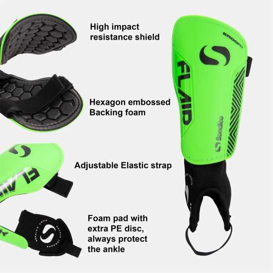 Sondico Ankle Shinguards Green/Black Футболни аксесоари