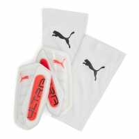 Puma Протектори За Пищял Ultra Flex Shin Guards Adults Бяло/Червено Футболни аксесоари