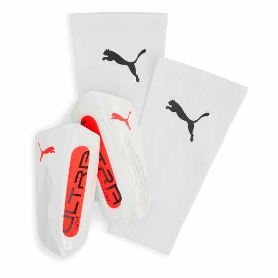 Puma Протектори За Пищял Ultra Light Shin Guards Бяло/Червено Футболни аксесоари