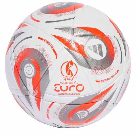 Adidas Euros 2025 ™ League Ball Adults White/Silver Футболни топки