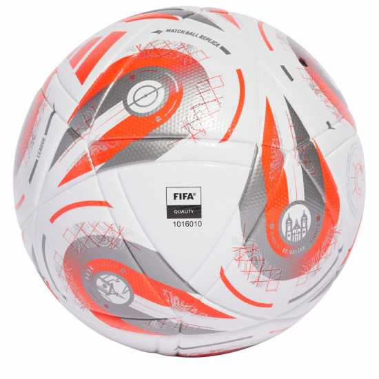 Adidas Euros 2025 ™ League Ball Adults White/Silver Футболни топки
