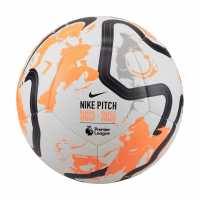 Nike Футболна Топка Premier League Pitch Football EPL 2023-24 White/Orange Футболни топки