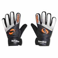 Sondico Вратарски Ръкавици Match Junior Goalkeeper Gloves Black/White Вратарски ръкавици и облекло