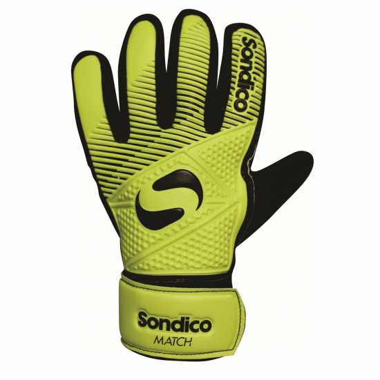 Sondico Детски Вратарски Ръкавици Match Goalkeeper Gloves Junior Yellow/Black Вратарски ръкавици и облекло