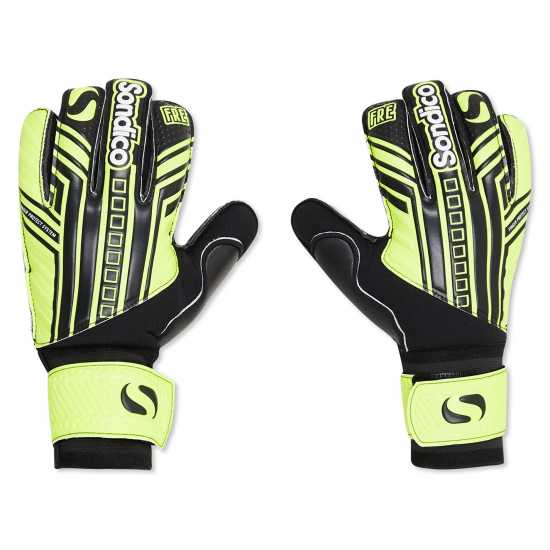 Sondico Детски Вратарски Ръкавици Aerospine Goalkeeper Gloves Juniors Черно/Жълто Вратарски ръкавици и облекло