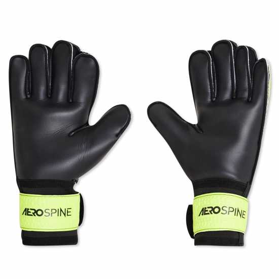 Sondico Детски Вратарски Ръкавици Aerospine Goalkeeper Gloves Juniors Черно/Жълто Вратарски ръкавици и облекло